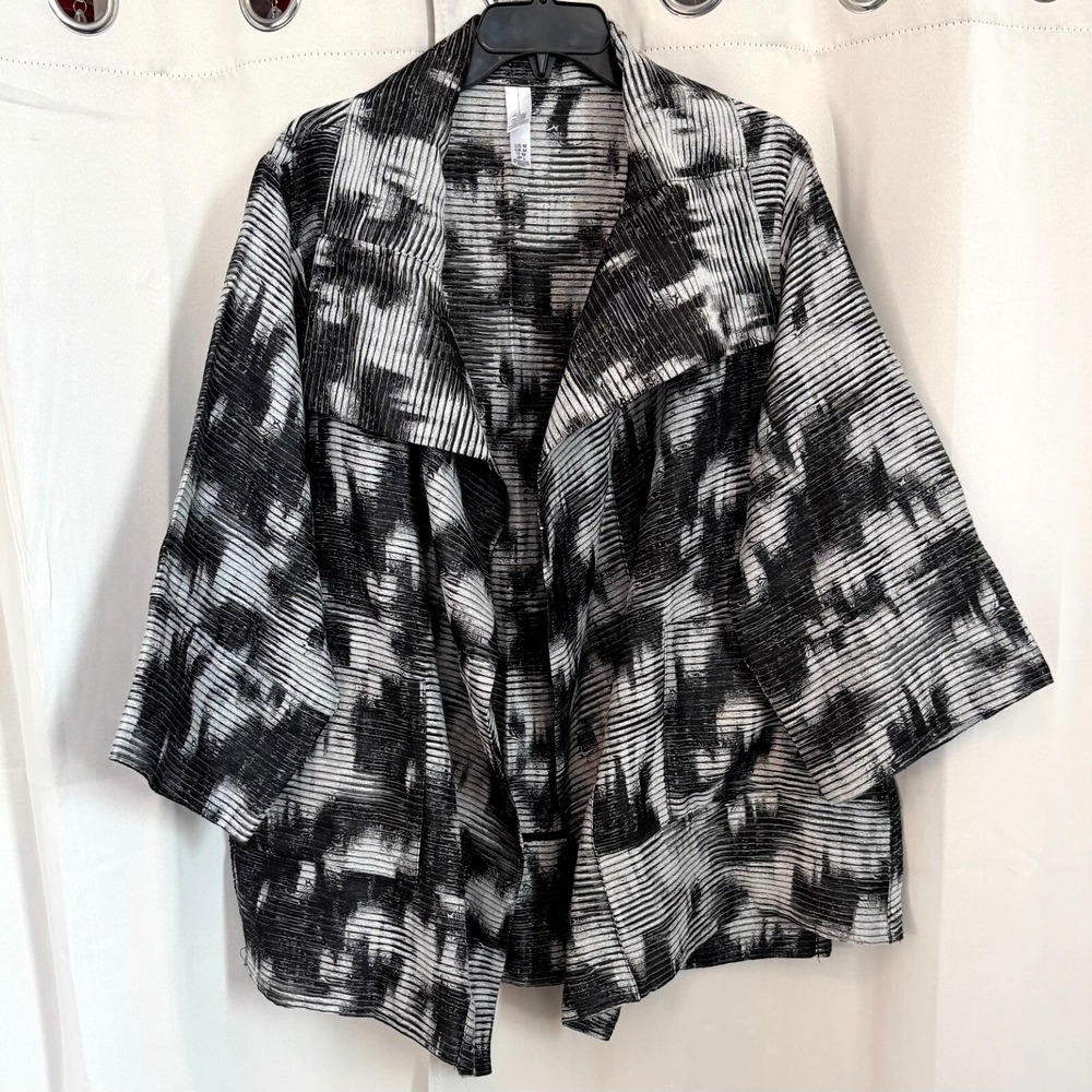 Marla‎ Wynne Womens Cardigan Medium Dark Romantic Abstract Retro Textured 18334x